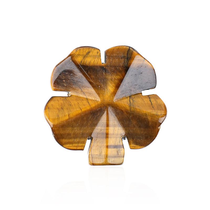 1pc Natural Stone Four Leaf Clover Carving Figurines Ornaments Reiki Stone Crafts Home Tabletop Decoration Gift