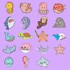 Cartoon Underwater Creatures Metal Pin Set: Whale, Starfish, Turtle