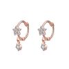 925 Sterling Silver Korean Sweet Zircon Flower Stud Earrings for Women Temperament Wedding Jewelry Party