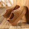 Fashion Vintage Men Leather Shoes Casual British Male Sneakers Round Toe Lace-Up Skate Shoes Handmade Mens Flats Outdoor Shoes