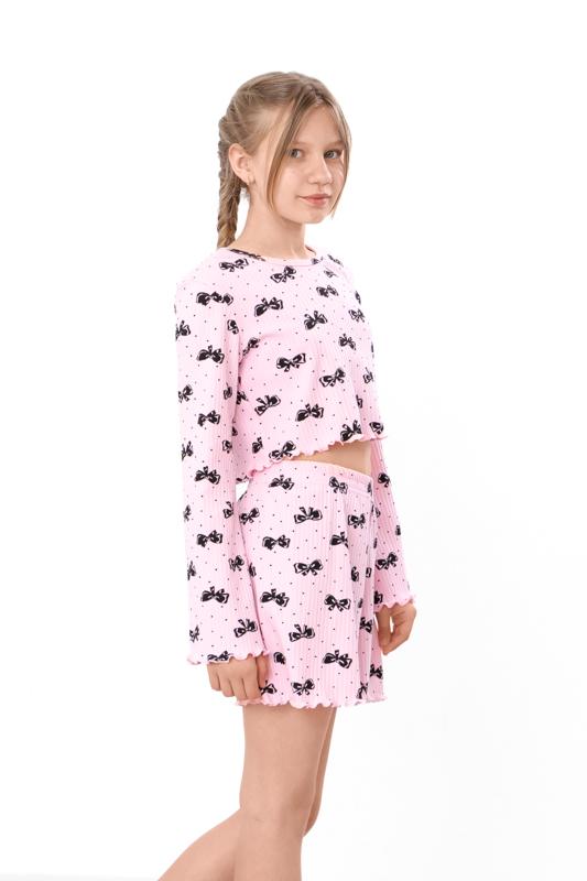 Girls Loungewear Set with Crop Top and Shorts, Summer 6497-097 HC