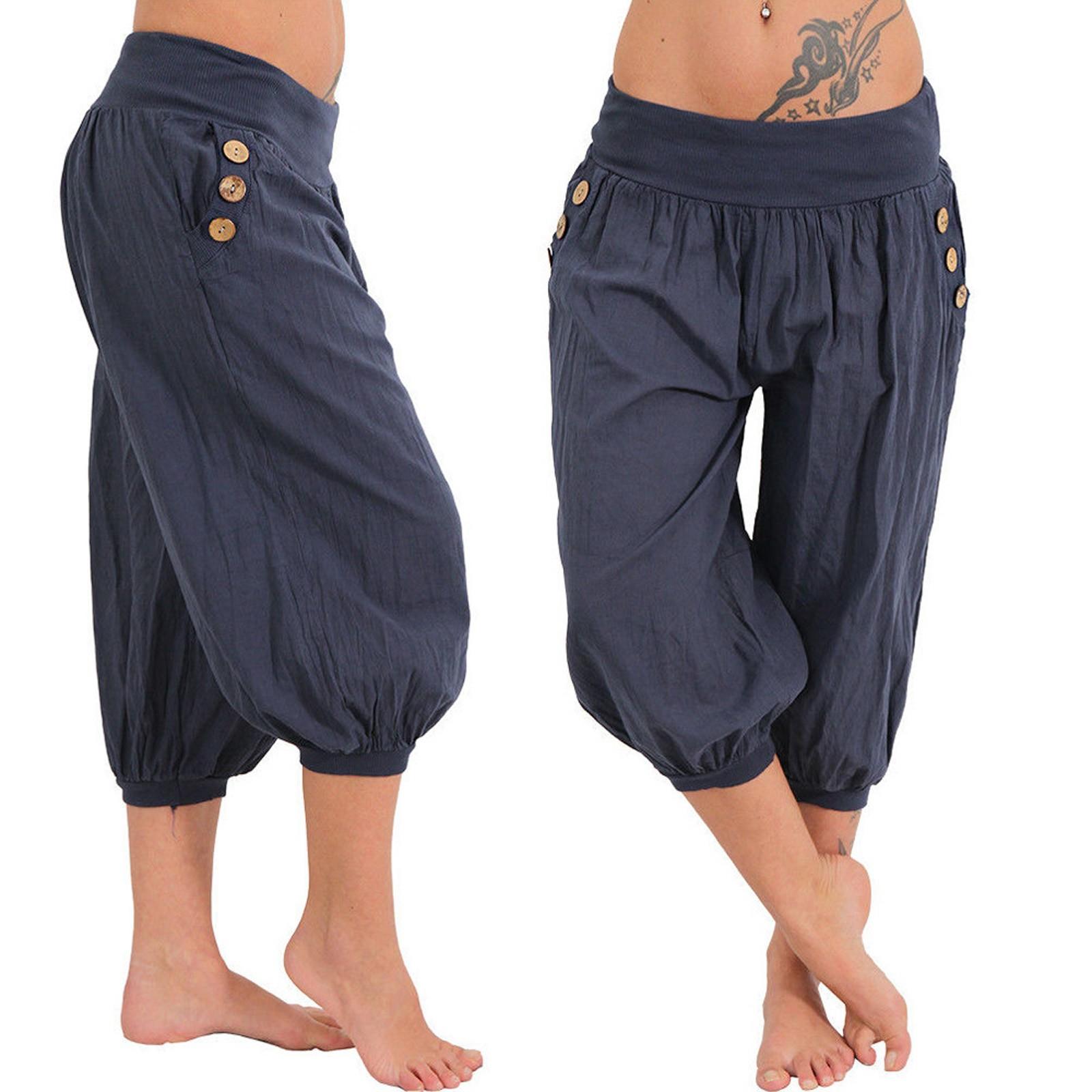 

Women s Fashion Summer Sport Hight Waist Detail Shorts Casual Pants XL Темно-синій