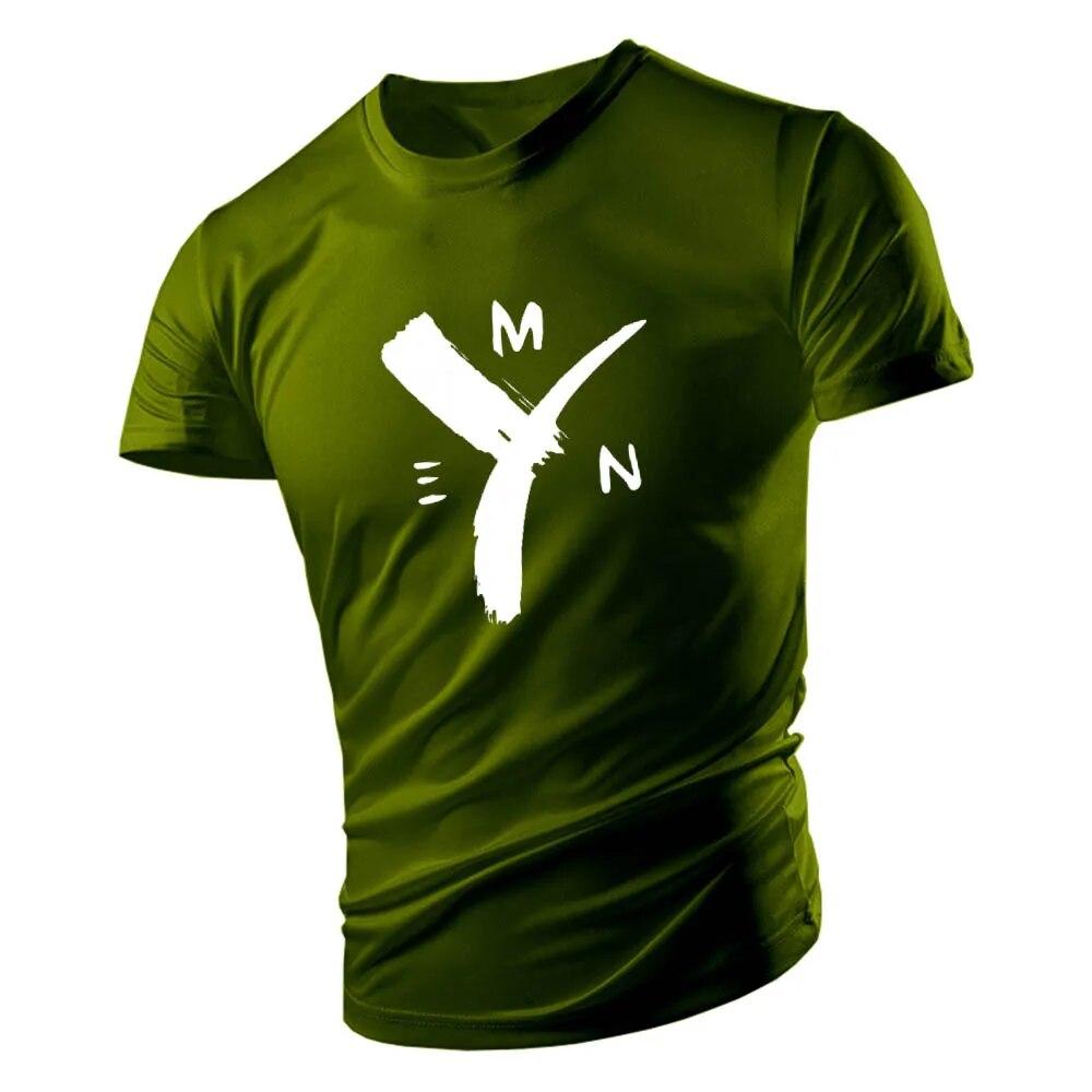 2023 Summer Casual Sports Style 2d Letter-Printed Men'S Round Neck T-Shirt Short Sleeves Comfortable Breathable Quick Drying