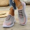 Lightweight Slip On Sneakers for Women Breathable Knit Upper Flexible Sole Casual Walking Shoes