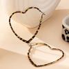 European and American Trends Hollow Love Printing Leopard Print Stud Earrings Exaggerated Sexy Temperament Personalized Earrings