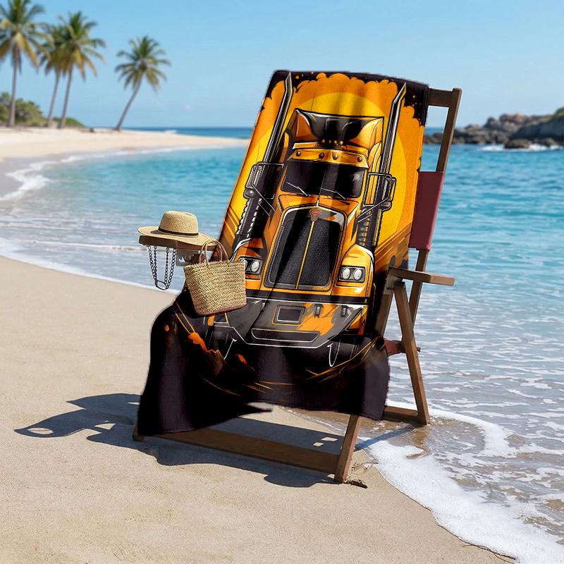 Truck Driver Fashion Beach Towel: Ideal for Summer Adventures Soft, absorbent and quick drying suitable for swimming and bathing