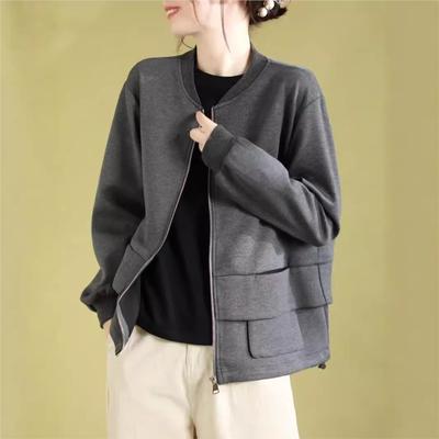Žena podzimní móda Vintage styl Ležérní Jednobarevné Dlouhé rukávy Kabát Osobnost Koláž Volný Retro kabát