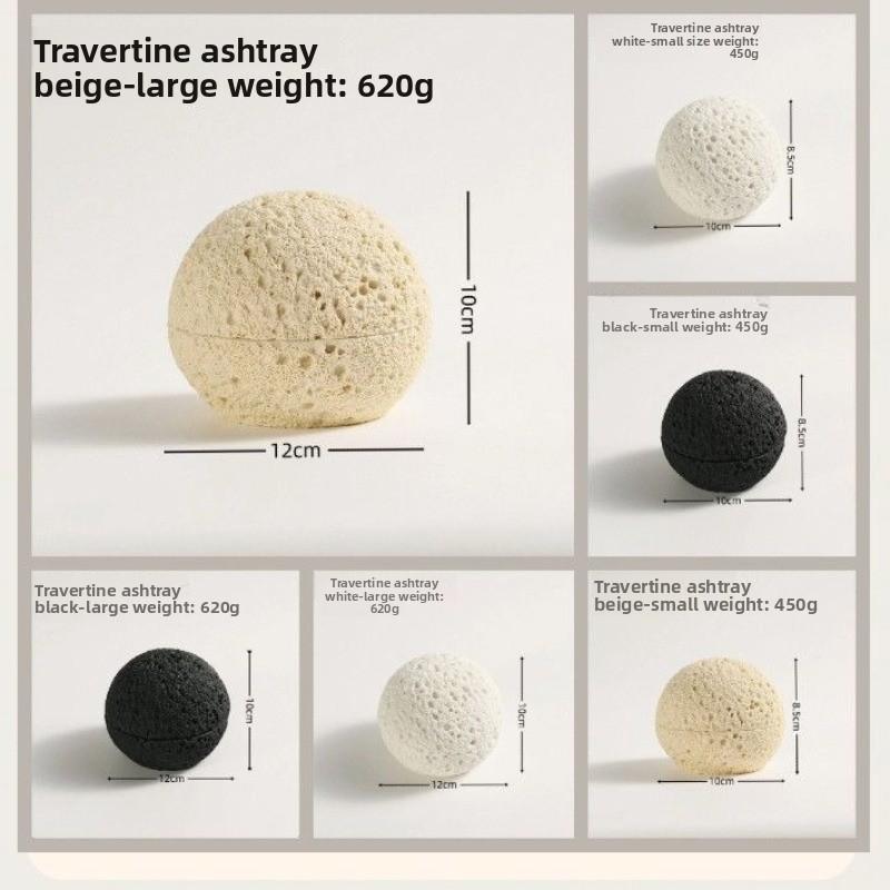 Creative Wind Tunnel Dolomite Spherical Ashtray with Lid Personalized Trendy Car Ashtray Office Desktop Ashtray Gift Home Decor
