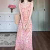 French Pink Floral Suspender Dress, Children's New Small High-end Holiday Temperament Dress