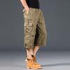 Men's Plus Size Summer Cargo Shorts - Pure Cotton, Multi-Pocket, Casual Sport Capri.