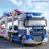 1/50 Alloy Double Deck Flatbed Trailer Model Diecast Metal Heavy Semi Trailer Transport Vehicle Truck Car Model Simulation Kids Gifts