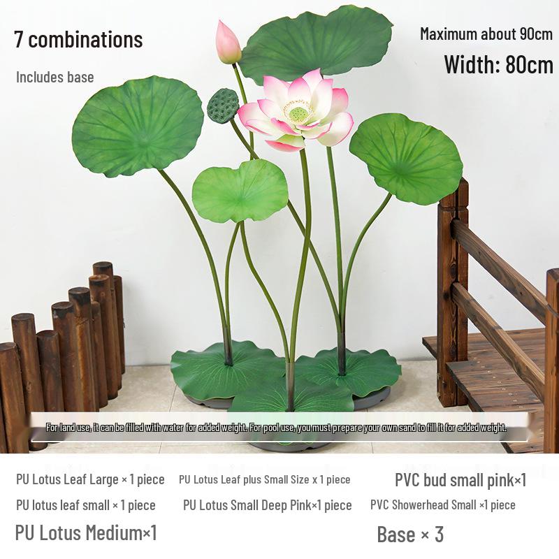 Artificial Lotus Leaf Pond Scenery Props with Stem for Stage and Landscape Photography