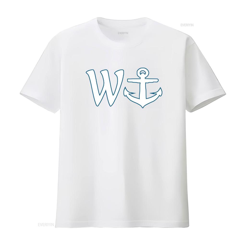 Wanker T Shirt W and Anchor Design Funny Stylish for All vintage Washed Top For Everyday Wear streetwear Unisex fashion