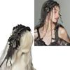 Elegant Lace Trim Headband With Angelic Wing Anime Hairhoop Hair Decoration For Special Occasion Masquerade Headpiece
