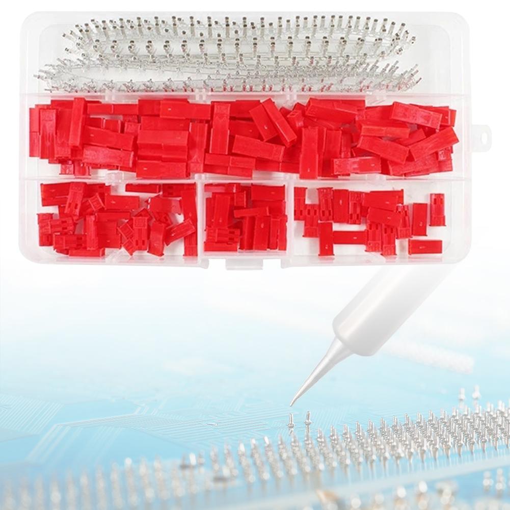 300/420Pcs JST SYP 2 Pin 2.54 MM Adapter Cable Terminal Socket Male Female Housing Connector Female Male Red Plug Terminal Kit