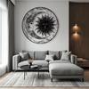 Metal Wall Art Sun and Moon Laser Cut Black Steel Home Decor Modern Design