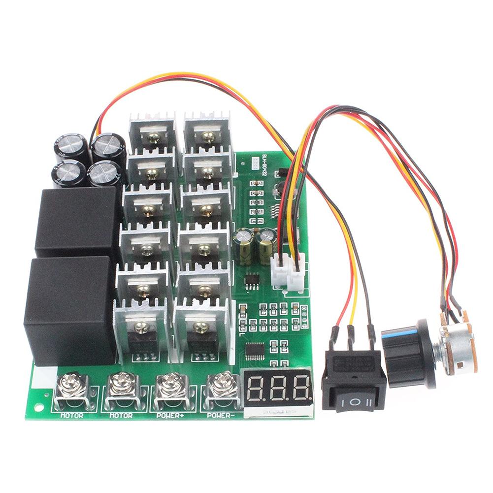 DC10V-55V DC Motor Governor Digital Display 60A DC Motor Controller 12V 24V 36V 48V with Knob Switch Electrical Equipment