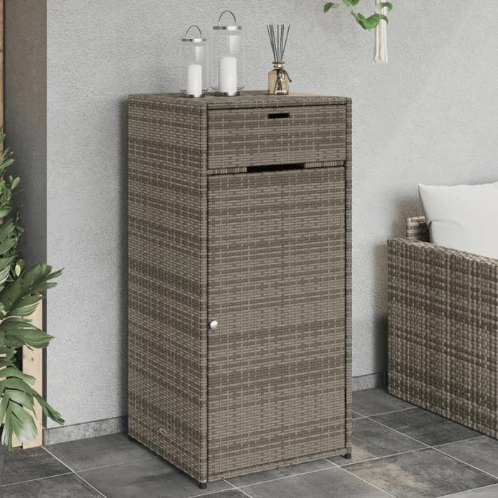 VidaXL Armoire de Rangement de Jardin, Organisateur de Terrasse avec Porte, Meuble d'Extérieur Patio Arrière-cour, Gris 365561