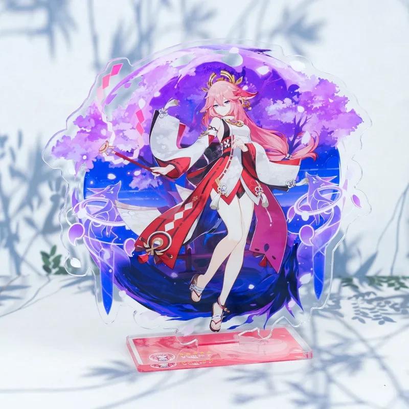 Game Impact New Stand Figure Acrylic Yelan Chevreuse Navia Xiao Cosplay Model Plate Desk Decor Fans Friend Gift