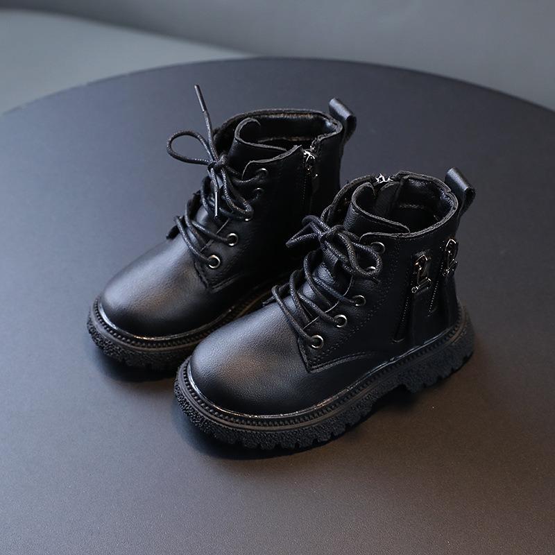 New Arrival Kids Winter Martin Boots British Style Boys Warm Leather Shoes Girls Cotton Fashion Ankle Boots