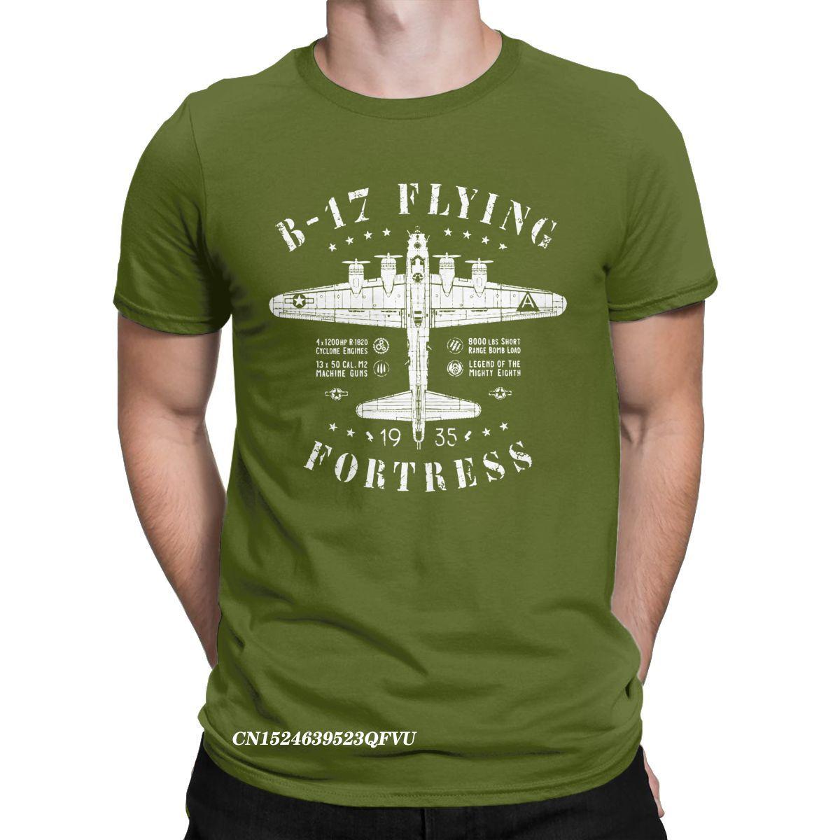 Смешные футболки B-17 Летающая крепость для мужчин Топы Футболки Самолет-истребитель Вторая мировая война Пилот Военный Самолет Самолет Футболка Camisas 3XL