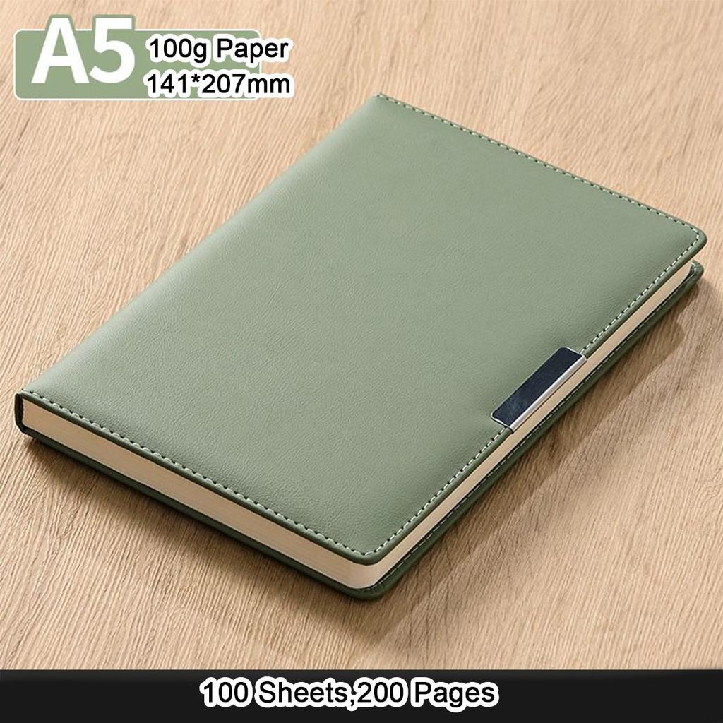 A5/B5 verdickter Business-Leder-Notizblock, Studenten-Studienheft, Arbeitsbesprechungs-Protokollbuch, Tagebuch, Exzerptbuch, 100 Blatt
