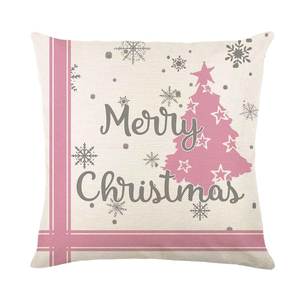 

Bedside Pillowcase Christmas Cushion Cover Polyester Xmas Pillow Covers Cute Sofa Cushion Cover 6