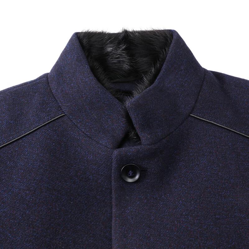 Yalu Men's Mid-Length Wool Blend Coat with Detachable Down Liner