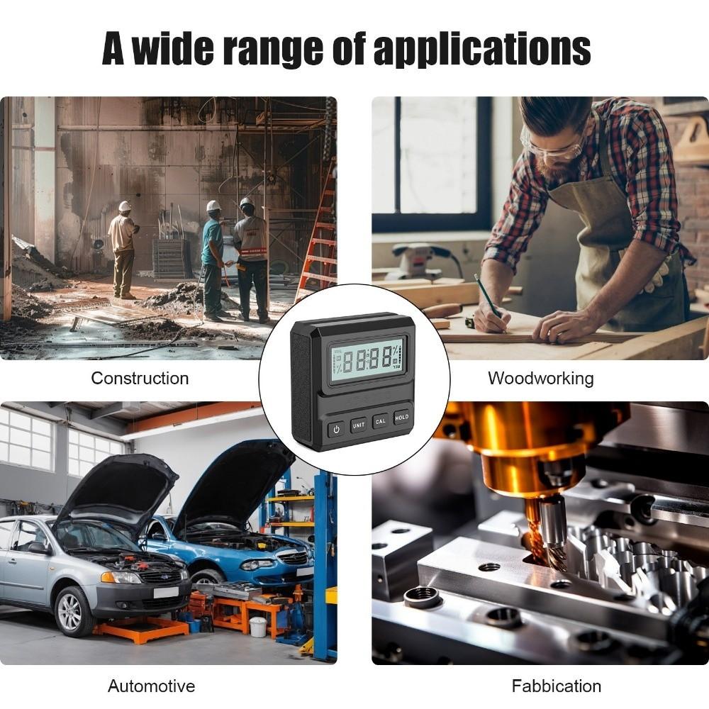 4*90° Angle Digital Protractor With Magnetic Base Electronic Inclinometer  Woodworking Tool