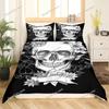 Gothic Sugar Skull Bone Bedding Set Skeleton Hand Comforter Cover Rose Leaves Romantic Flowers Home Textileextile Luxury Gift