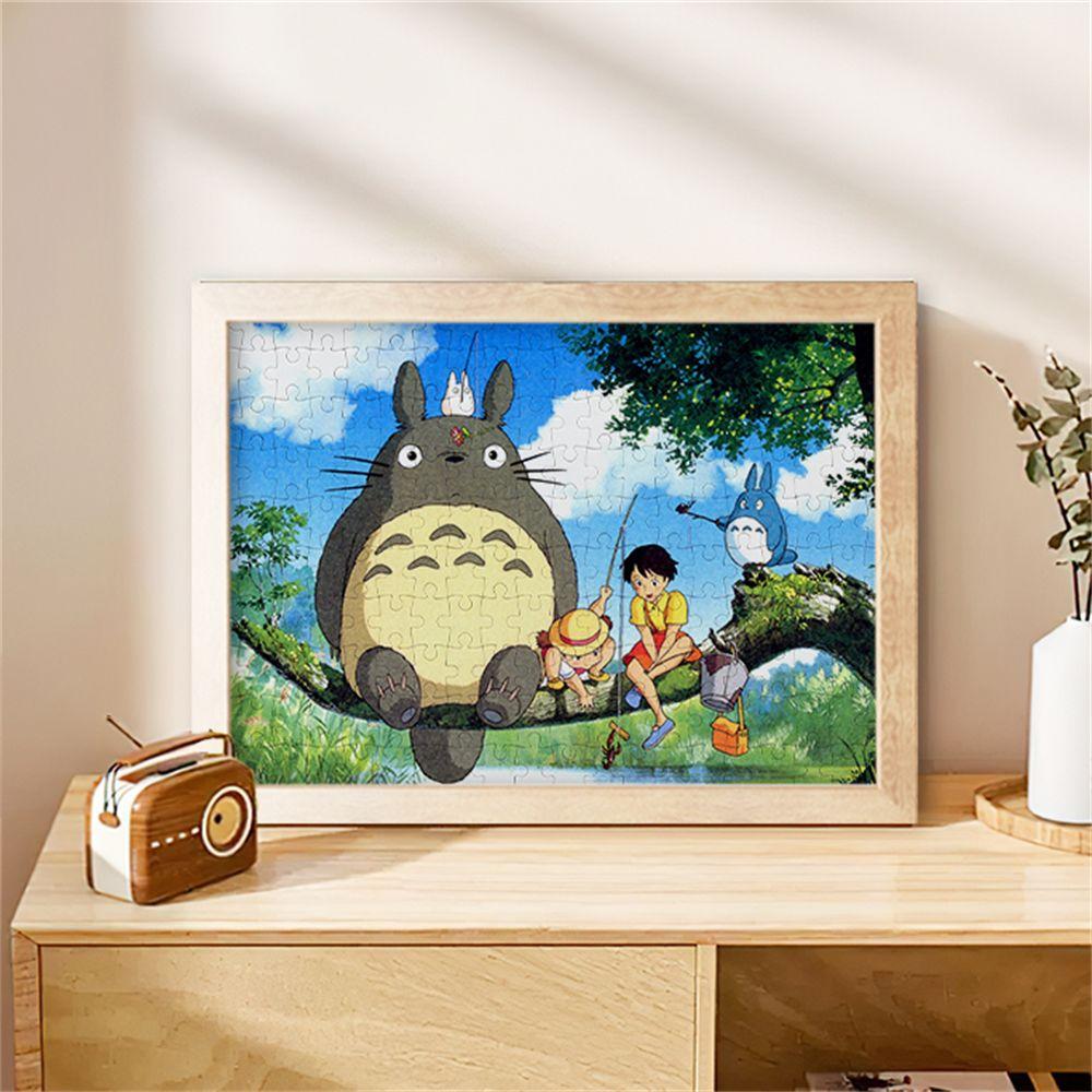 Studio Ghibli Totoro Drewniana Układanka Urocza Ozdoba&Drewniana Układanka Totoro Z Ramką DIY Dekoracja Biurka