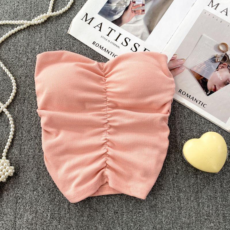 Pure Sweet Sexy Sexy Short Chest-Wrapped Vest Women's Outerwear Stylish Silm Bottoming Sleeveless Tube Top Tops