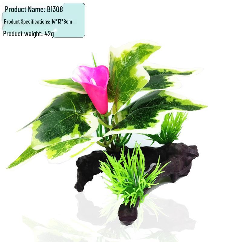 Plastic Driftwood and Bucephalandra Aquarium Decor: Aquatic Turtle Tank Plants & Fish Tank Scenery