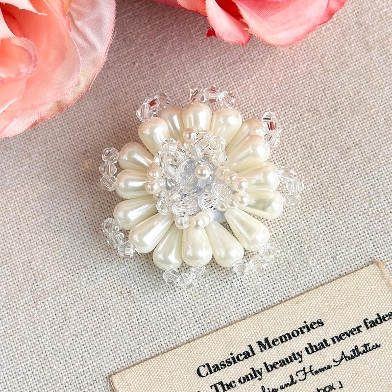 Beaded Flower Handcrafted Beaded Jelly Shoes Shoes Buckles Sandals Accessory For Woman Removable Shoe Accessories