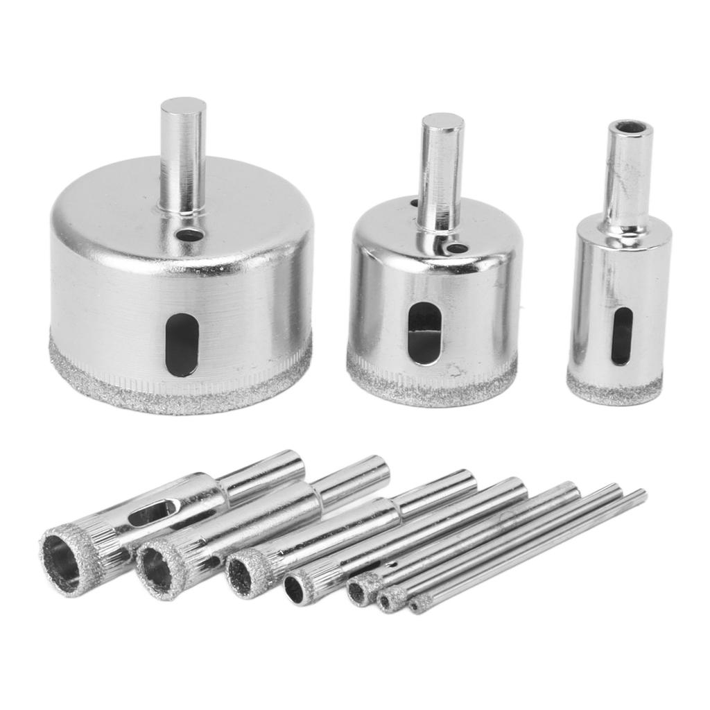 10PCS Diamond Drill Bit Diamond Hole Saw for Glass Tile Ceramic Marble Porcelain Cutting 3 4 5 6 8 10 12 18 32 50mm