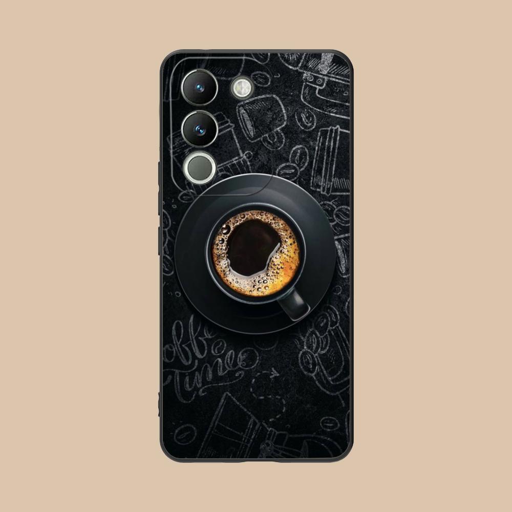 Coffee Beans Matte TPU Mobile Phone Case for VIVO V60 V50 V40 V30 V29 V27 V25 V23 Pro Lite 5G Colorful Printing Cover