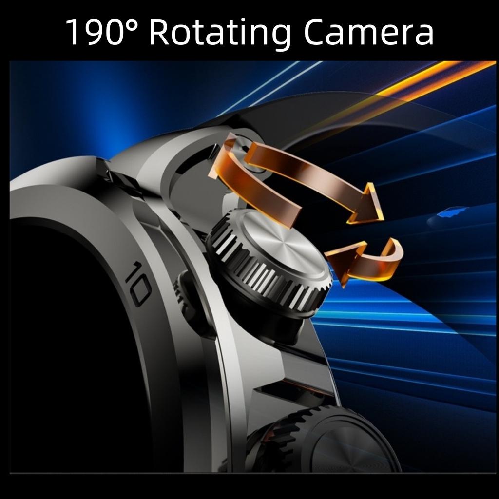 2025 Noutate Ceas inteligent H19 4G Full Netcom Android 9.0 Cu ecran Amoled de 1.95 inch Cameră rotativă 900W GPS WIFI Ceas inteligent Bărbați