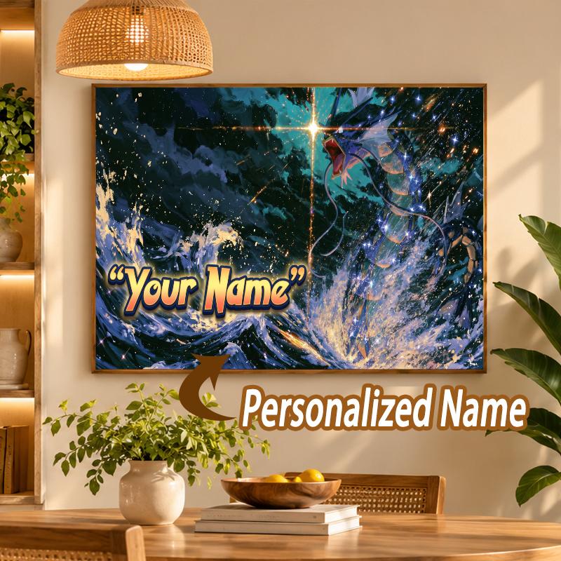 Rayquaza Custom Name Diamond Painting Personalized 5D Full Drill DIY Diamond Art Home Decor