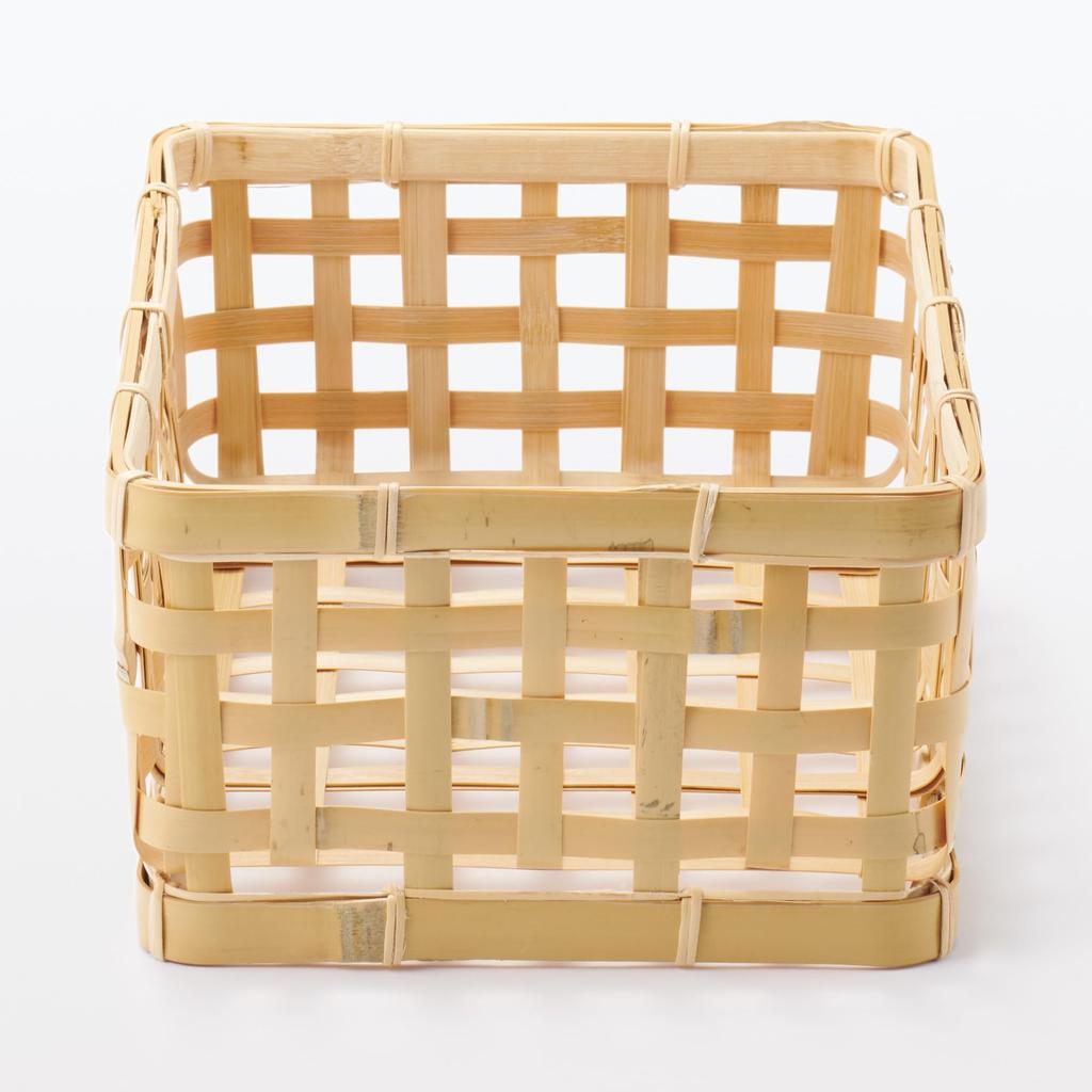 MUJI Bamboo Woven 21cm W X 30cm D X 12cm MDC77A2S Basket, Natural, Approx. H,