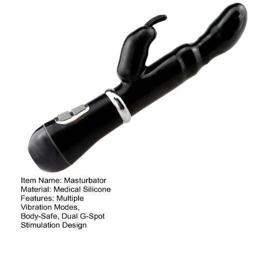 Dual G-Spot Vibrator with Rotating Silicone Massager for Beads Rabbit-Shaped Women Multi-Frequency Vibration Waterproof Quiet Discreet