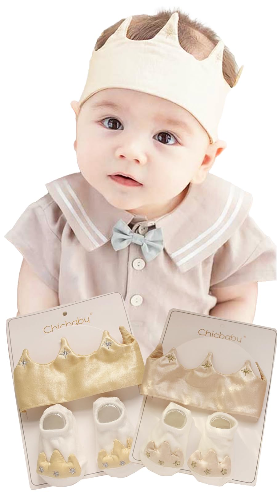 

Малыш Малыш Половина Новорожденный Фото Включает Носки [Bg3] Повязка на голову, Корона, День рождения, Костюм, Мальчик,