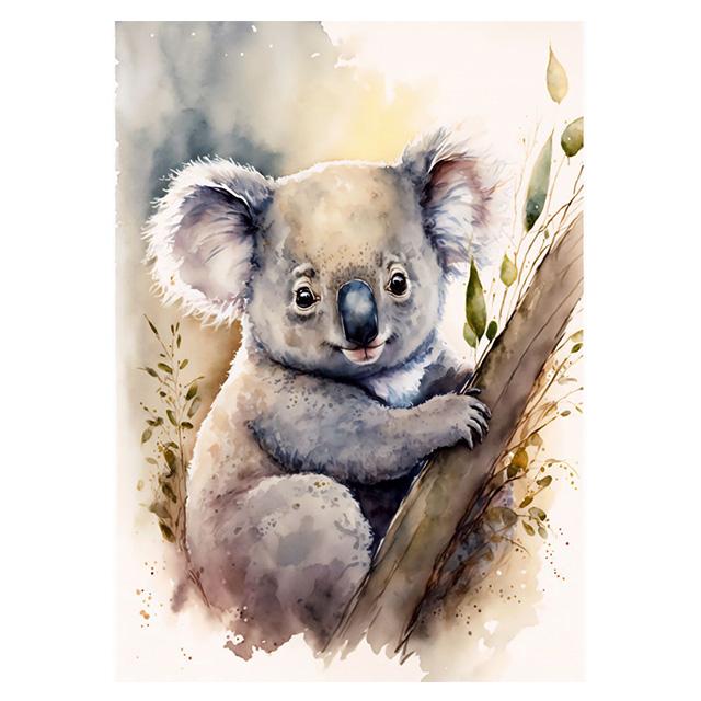 Watercolor Baby Animals Cute Warmth Prints Poster Canvas Painting Modern Wall Art Pictures Living Room Bedroom Home Decoration