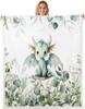 Cute Meerkat Blanket Soft Fleece Throw Animal Lover Gift Kids Room Decor Floral Design Home Decoration