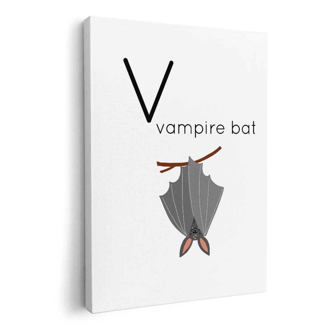 

Art Panel Painting Decoration igsticker 420mm x 297mm A3 Photo Wall Hanging Wooden Frame Interior Stylish 019955 Animals Alphabet V Vampire Bat