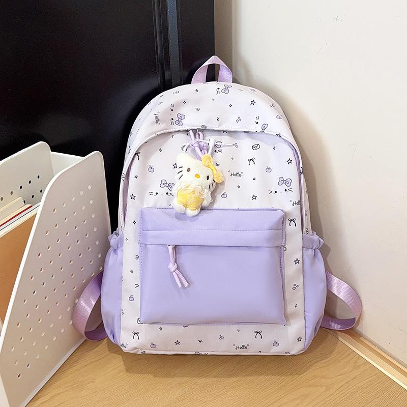 Schoolbag Junior High School High School Student Schoolbag Female Cute Bow Kitten Backpack College Style Cartoon Small Fresh Backpack