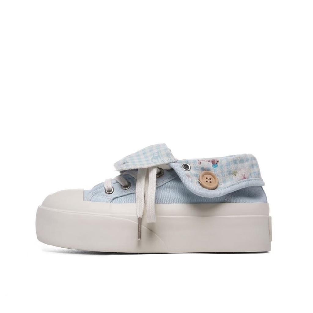 New thick-soled breathable canvas shoes in autumn, thin casual board shoes