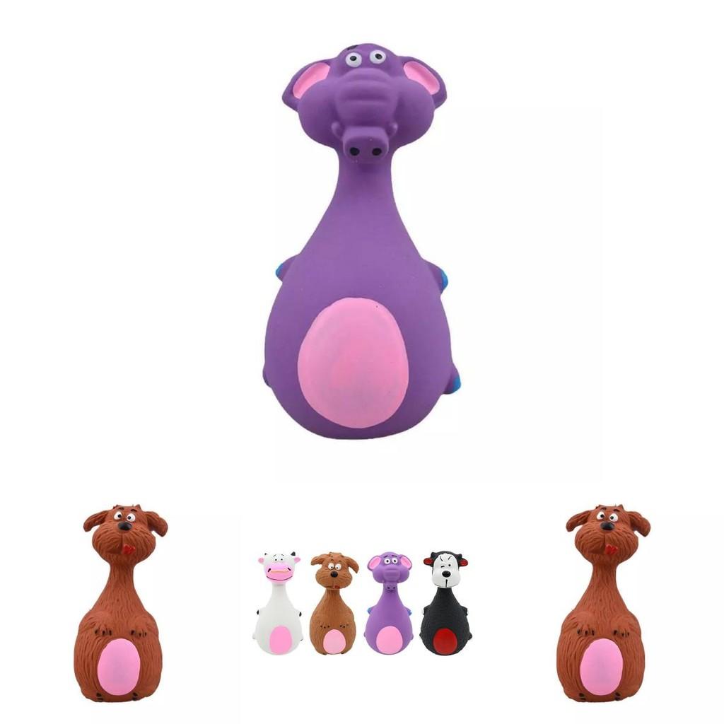 Cute Cow Elephant Sheep And Puppy Latex Squeaky Chew Toys For Engaged Pets