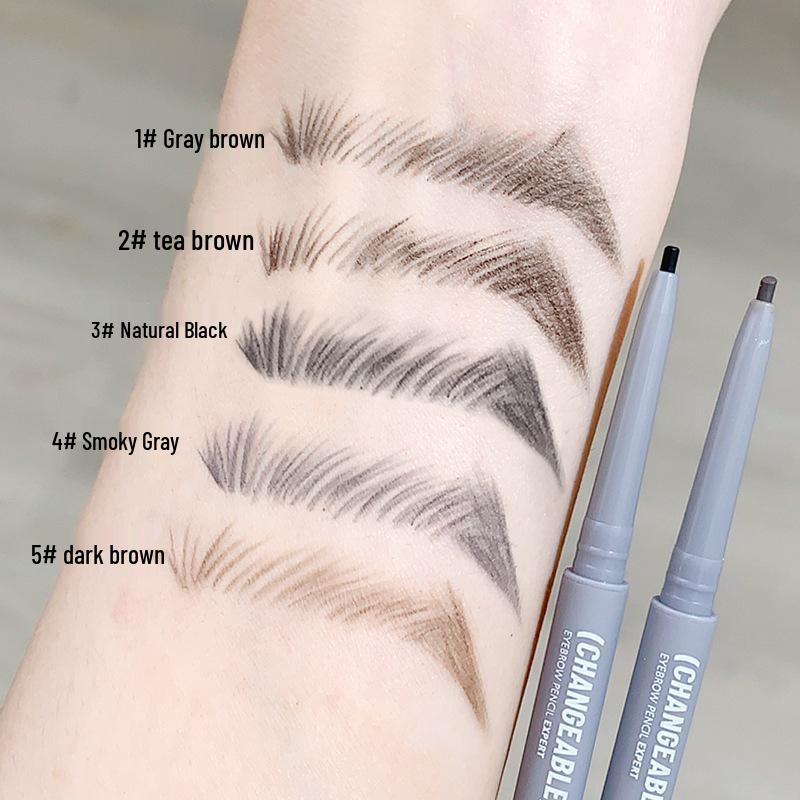Xixi 3D Misty Eyebrow Pencil: Natural, Distinct Strokes; Waterproof, Sweatproof, Smudge-Proof; Double-Ended.