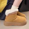Fashion Slip On Thicken Plush Winter Boots Women Faux Suede Non Slip Platform Snow Boots Woman 2025 Warm Fleece Line Cotton Padded Shoes