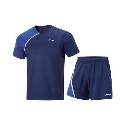 Color Block Comfortable Breathable Casual Sports Suit Men Suit Blue AATV021-2